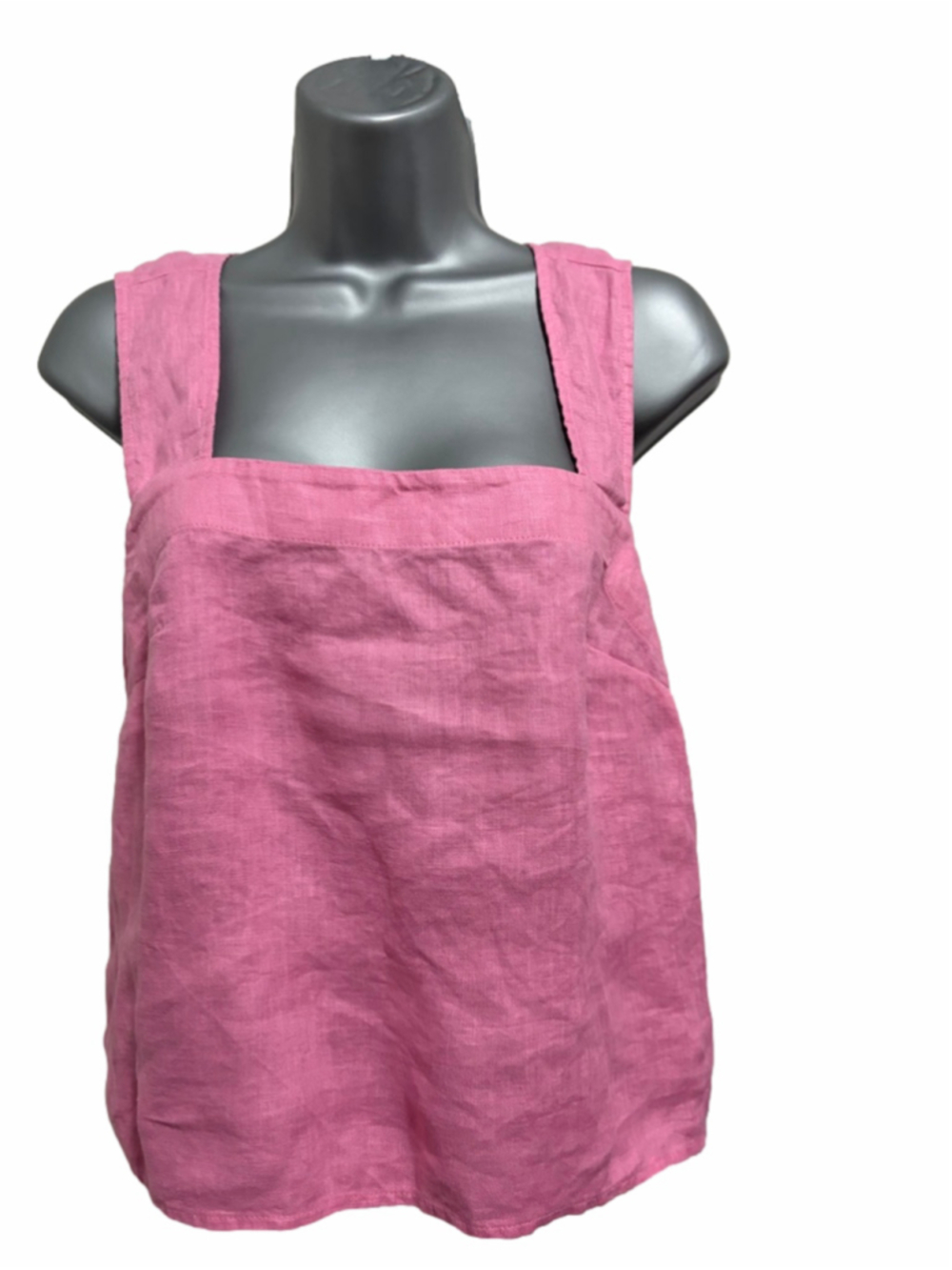 NWT Madewell 100% Linen Cross-Back Sleeveless Tank Top in retro pink size 4